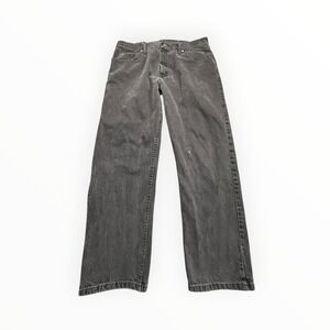 Wrangler Jeans Mens 38x30 Black Relaxed Fit 976T1CB Faded Distressed Denim